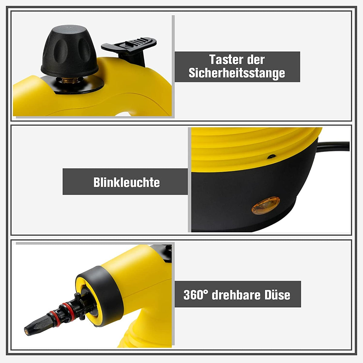 Manual steam cleaner with 9 accessories for multiple surfaces 1050 W / 0,35 l Brand Costway