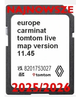 Map for navigation Europe Renault TOMTOM CARMINAT LIVE 11.45 SD card