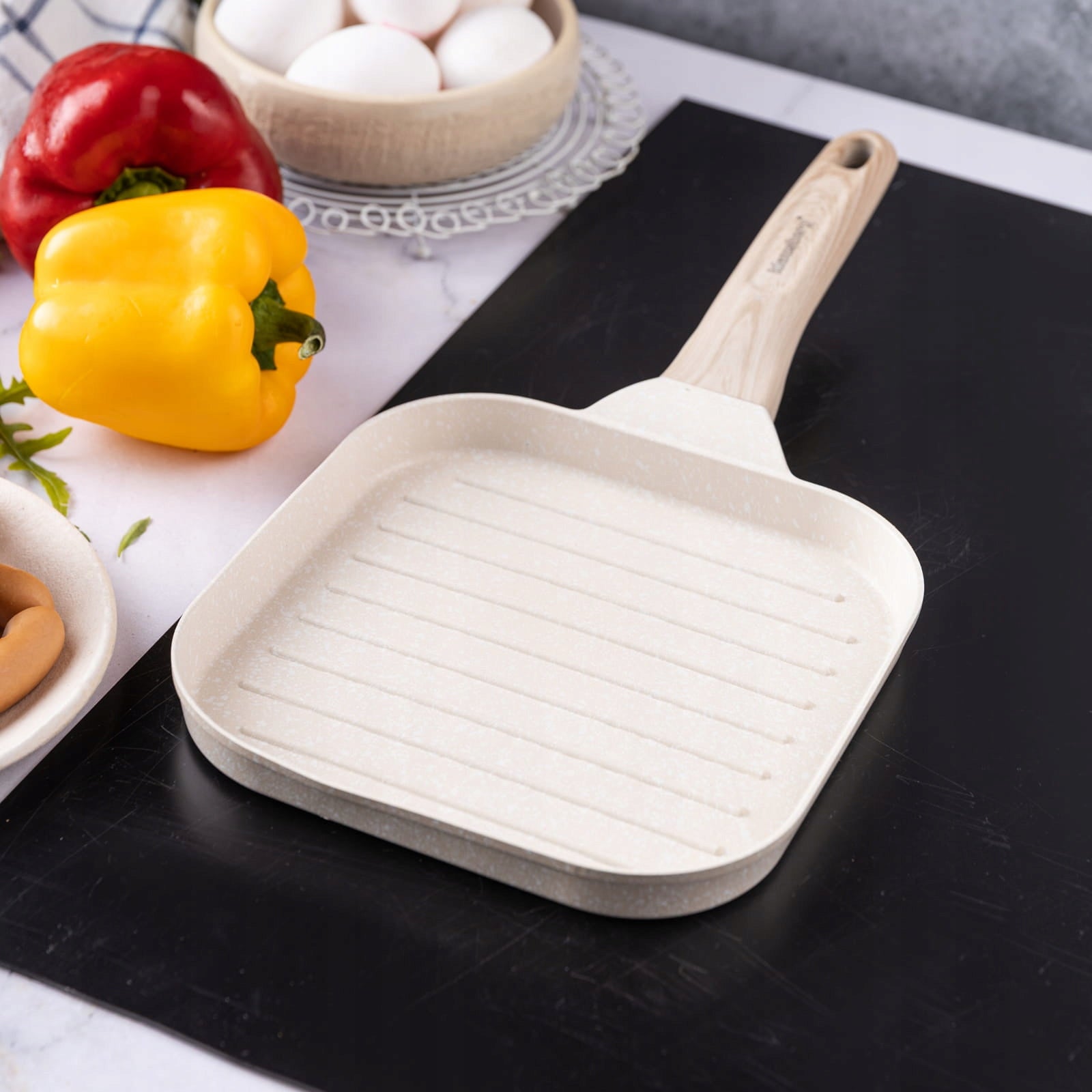Marbled Grill Pan with Nonstick Coating Beige Induction Manufacturer code KB-7812