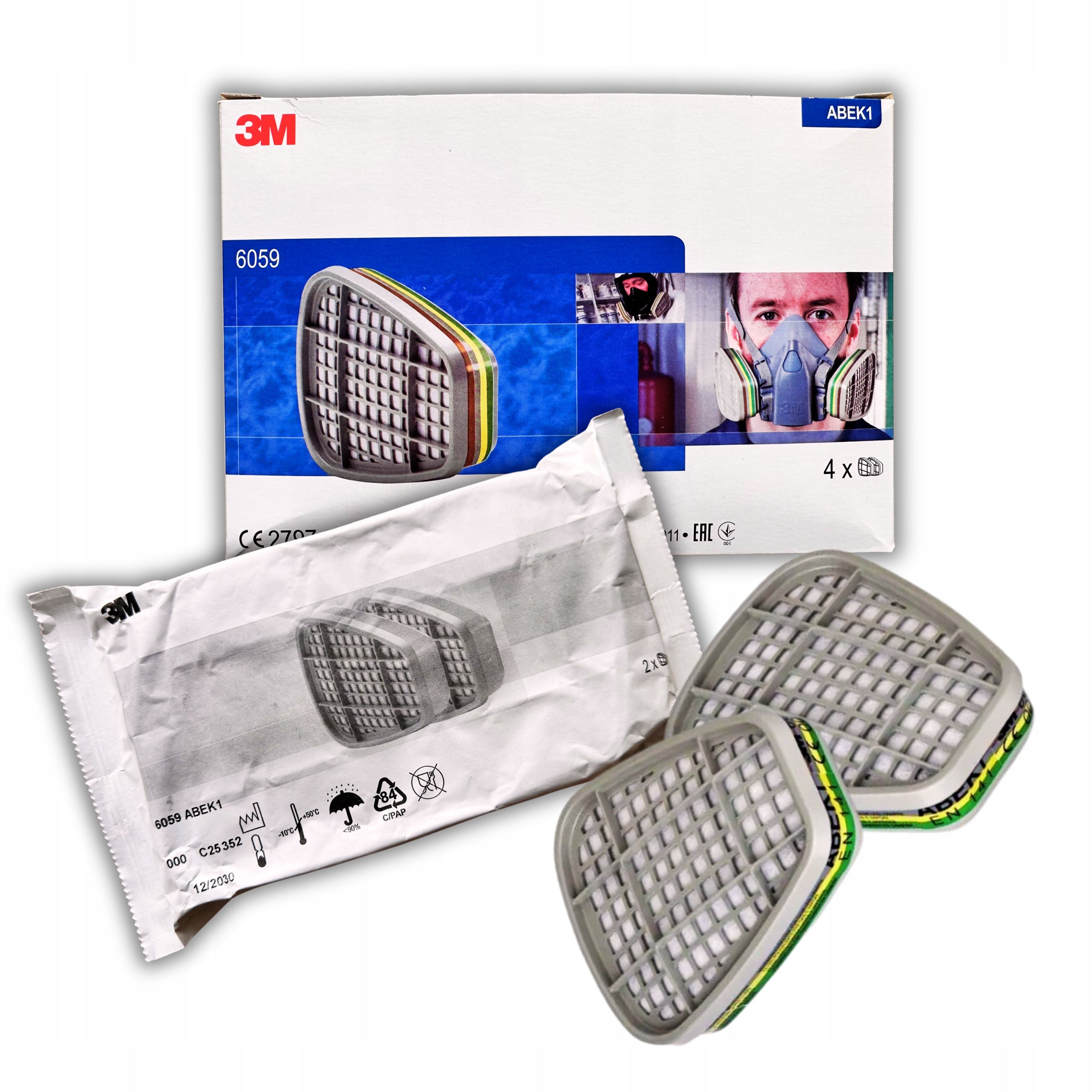 Mask 3M 6300/6200 Half mask + Filters 6059 ABEK 1 - 2pcs – Protective Set Medical device no