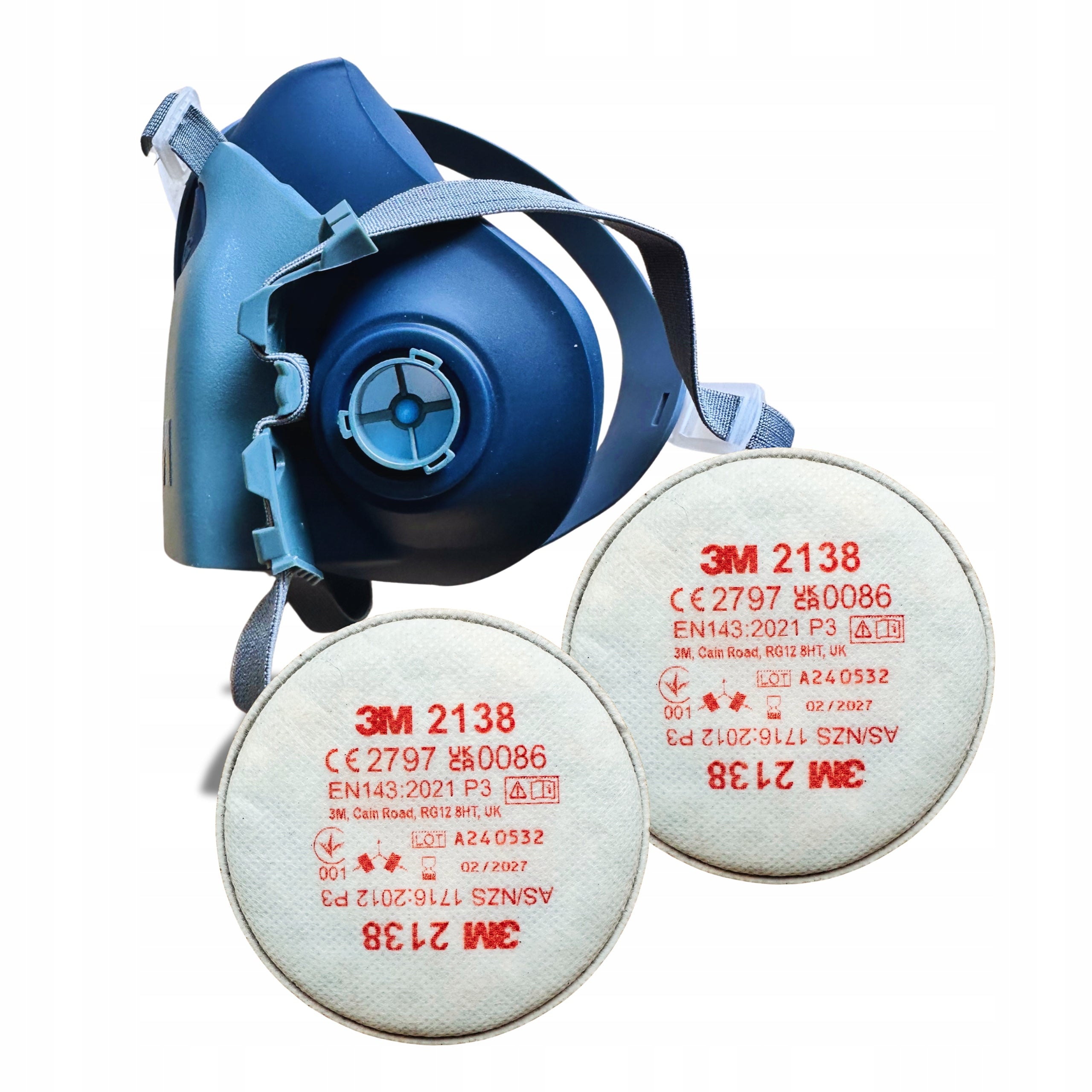 Mask 3M 7503 L Filters 2138 P3 R Professional Paint Shop Set Industry Packaging status original