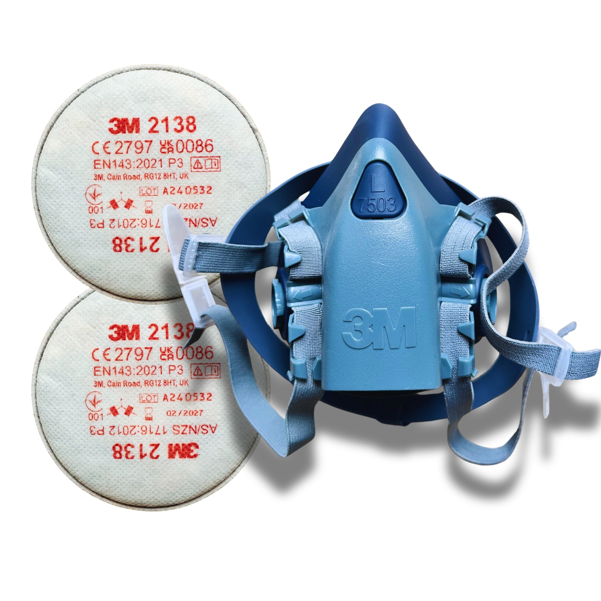 Mask 3M 7503 L Filters 2138 P3 R Professional Paint Shop Set Industry