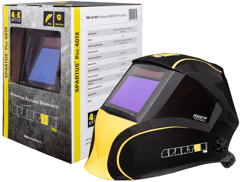 Mask Welding visor MIG TIG SPARTUS PRO 401X AUTOMATIC 4 SENSORS Medical device no