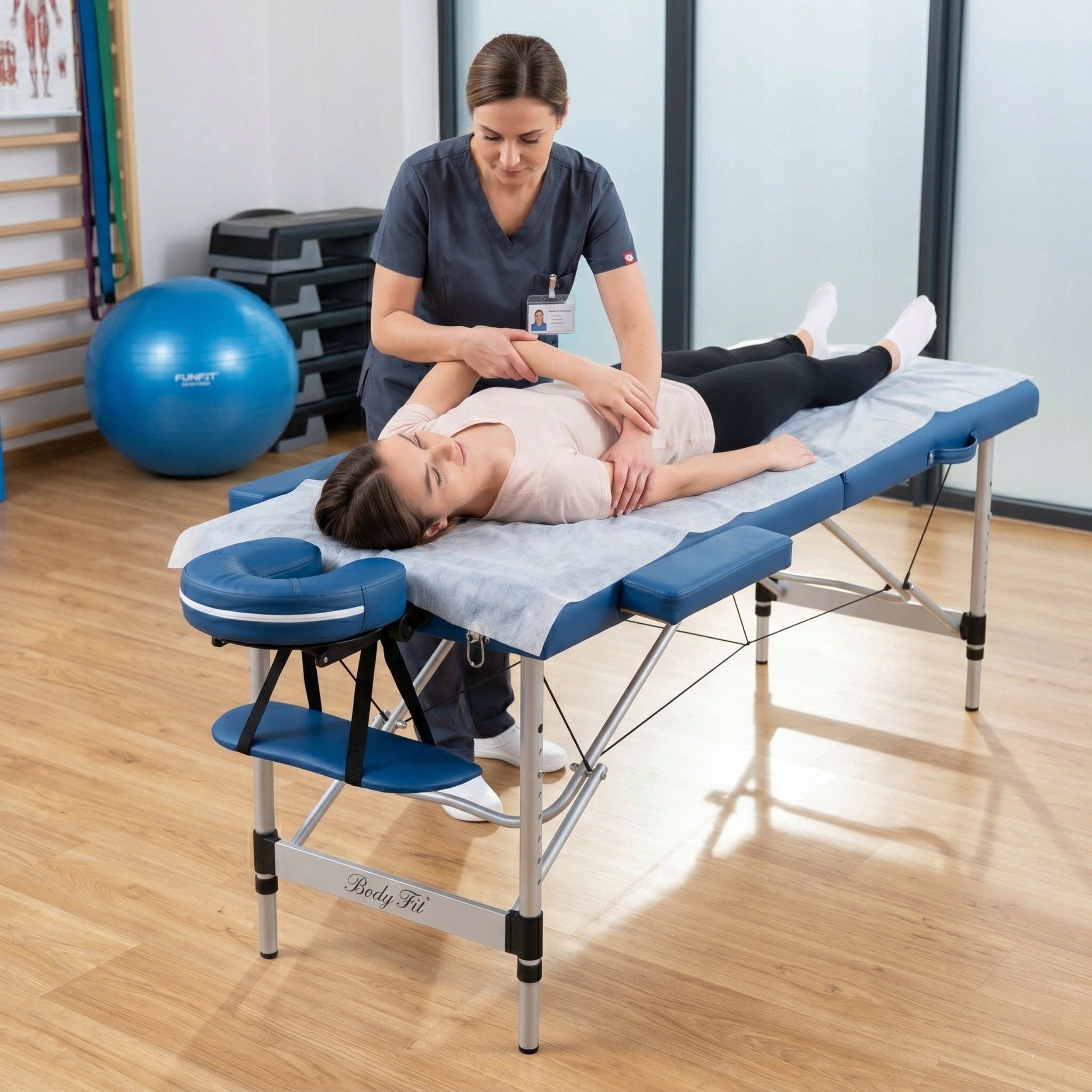 Massage Bed Folding Aluminum Cosmetic 2 Segment +Bag BODYFIT Manufacturer code 469