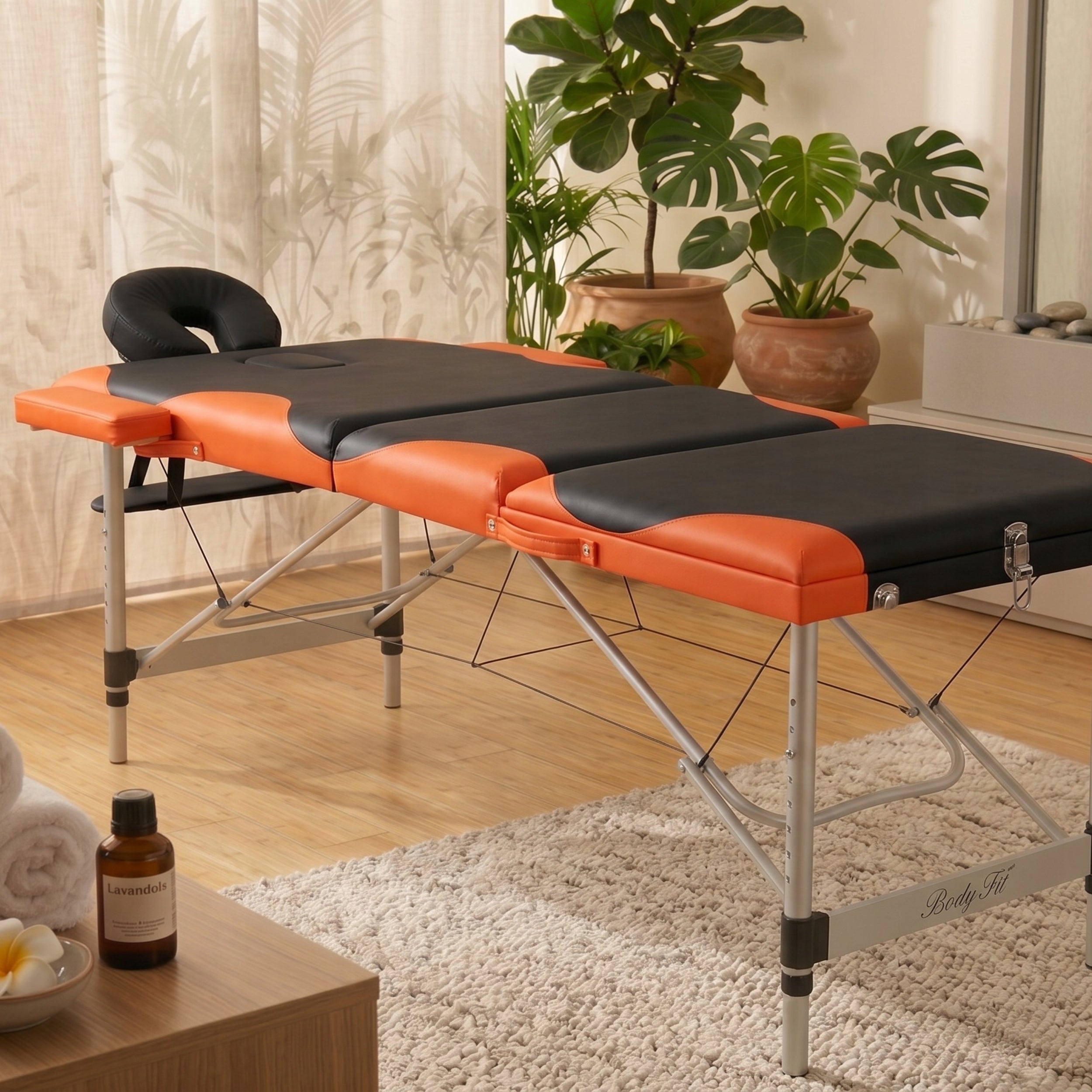 Massage Cosmetic Bed BODYFIT Folding Aluminum 3 Segment +Bag Color red