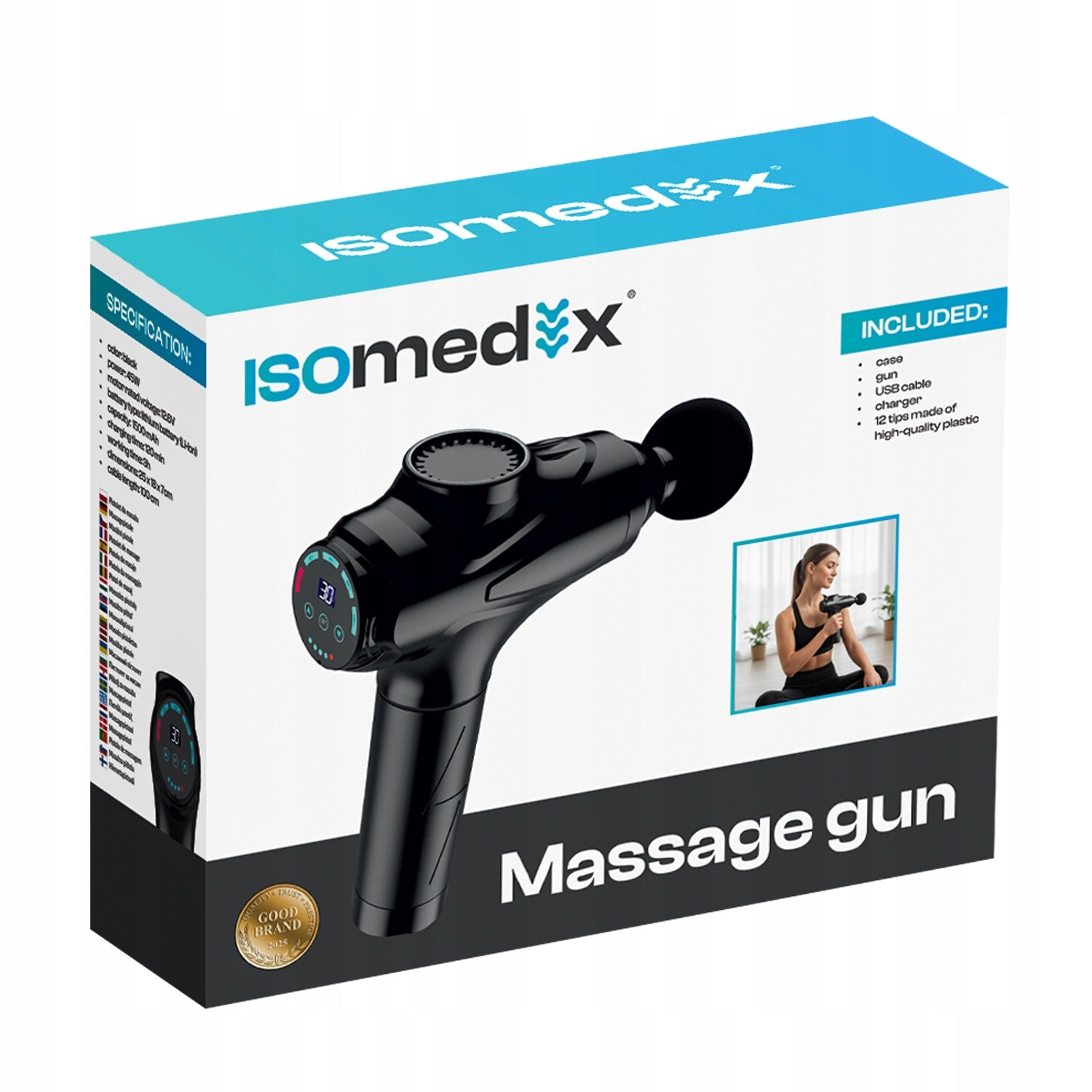 Massage Gun Back Body Massager Foot Massage Gun + Tips Pouch EAN (GTIN) 5900779959149