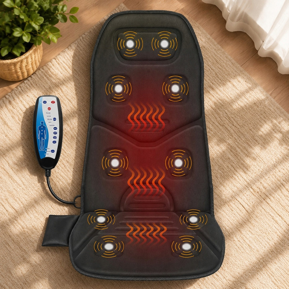 Massage Mat Massager Black Massage Heating Comfier CF-2606 10 Motors Manufacturer code COMFIER