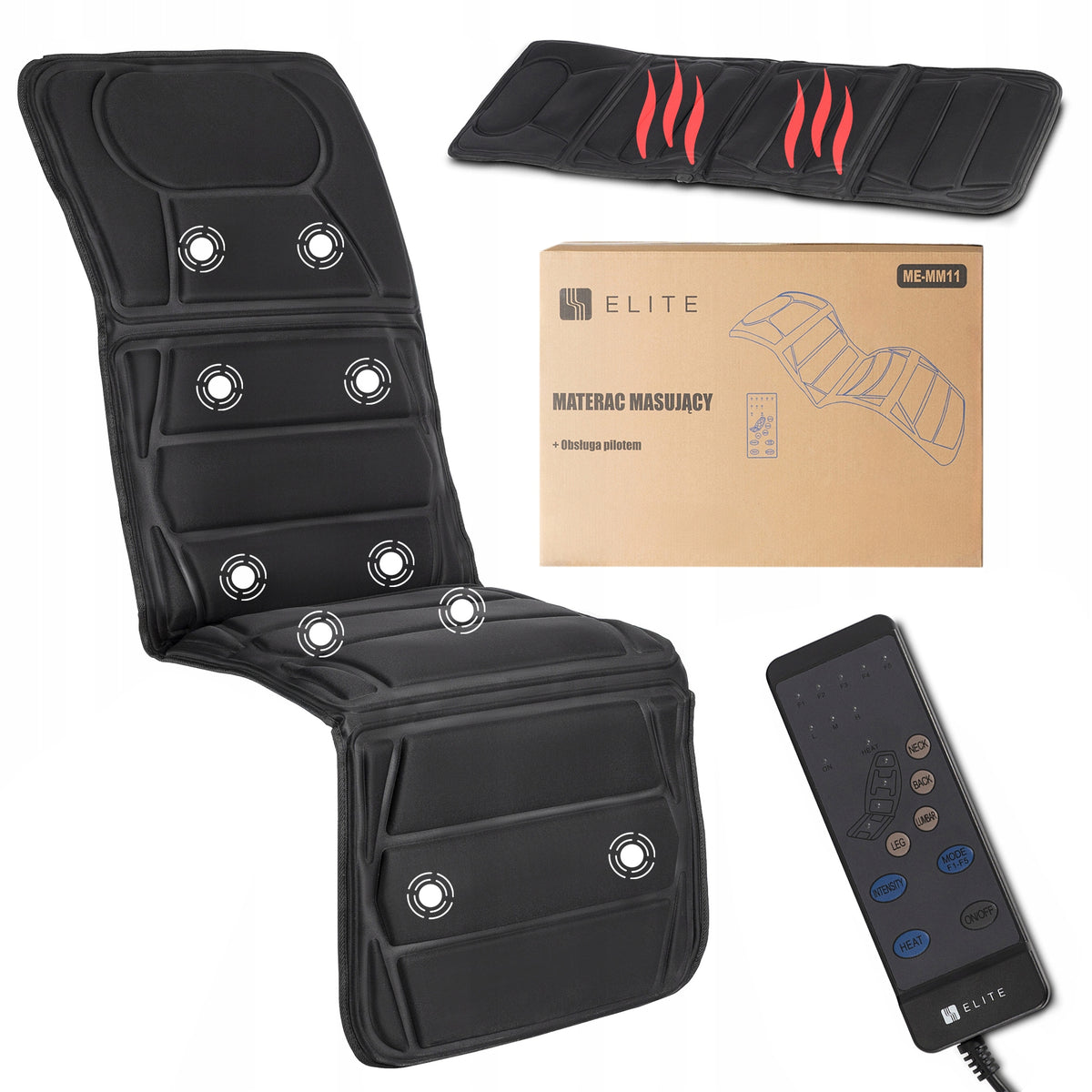 Massage Mat for Bed Massage Armchair Sofa Black ELITE ME-MM11