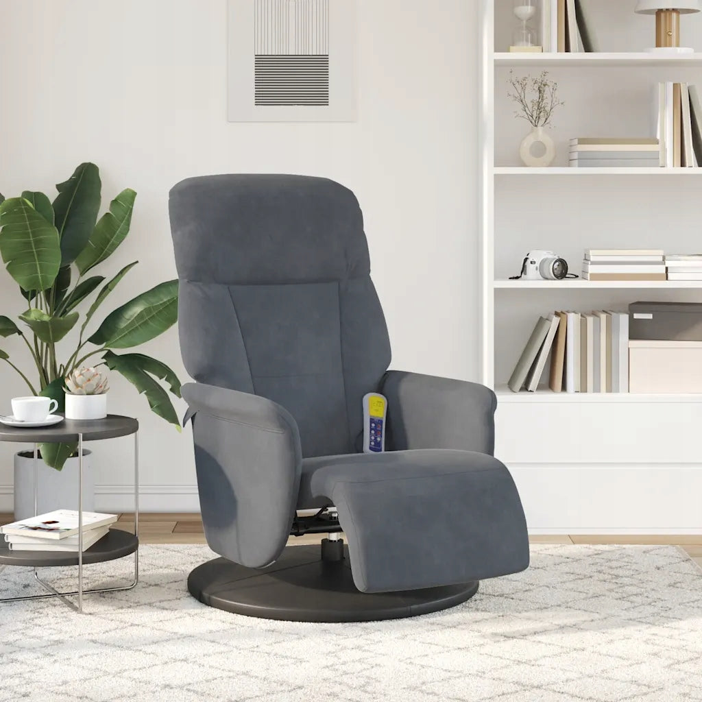 Massage chair folding, 360° rotation, velvet, dark grey, 71x91x105, EAN (GTIN) 5906225556696