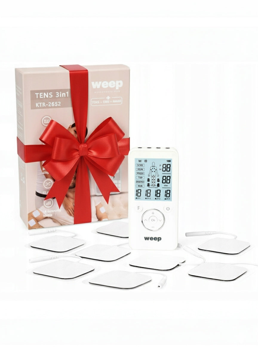 Massager electrostimulator of muscles and nerves WEEP massage TENS EMS up to 8 ELECTRODES