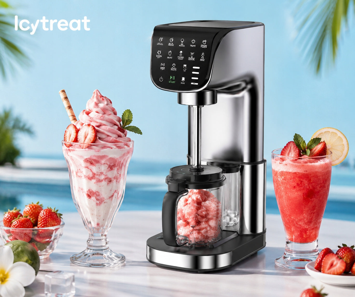 Maszyna do lodów IcyTreat IC-1010 12w1 gelato sorbet 500W 3x Tritan Manufacturer code IC-1010-EU