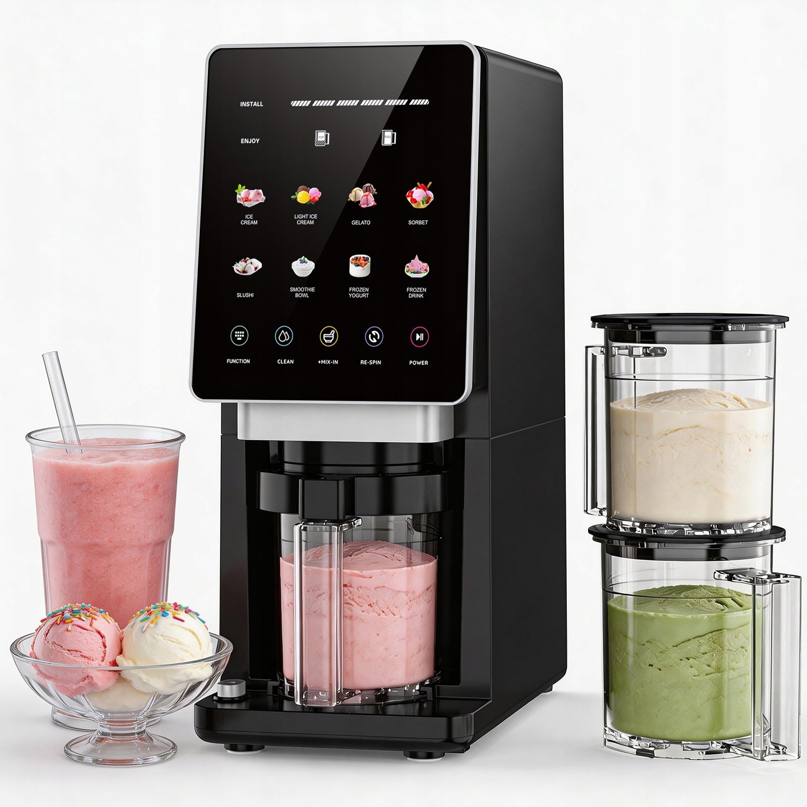 Maszyna do lodów Teendow KF-002 8 programów automatyczna sorbet lody domowe