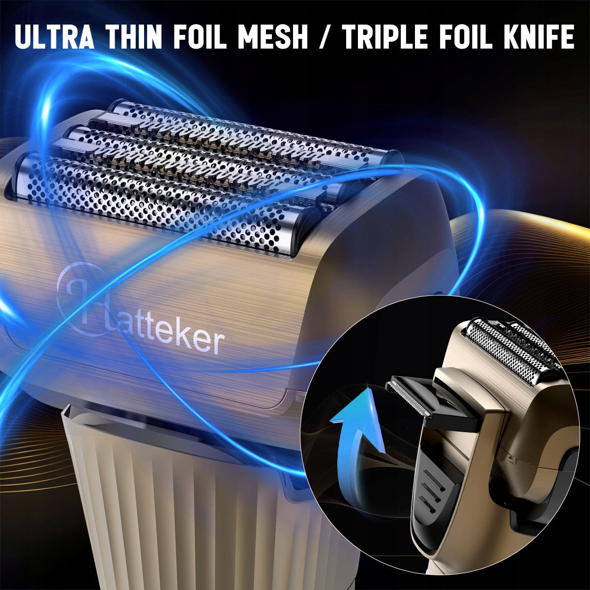 Maszynka do golenia HATTEKER HT-607 golarka foliowa Trymer z ostrzem T 2w1 Packaging status original