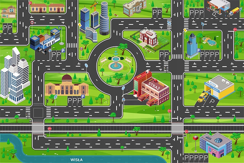 Mat Track Street 100x150 cm City Play Station