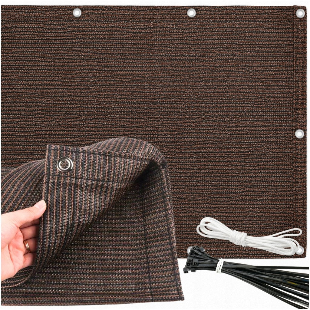Mat balcony cover for terrace fence shading net brown 0,9×5 m