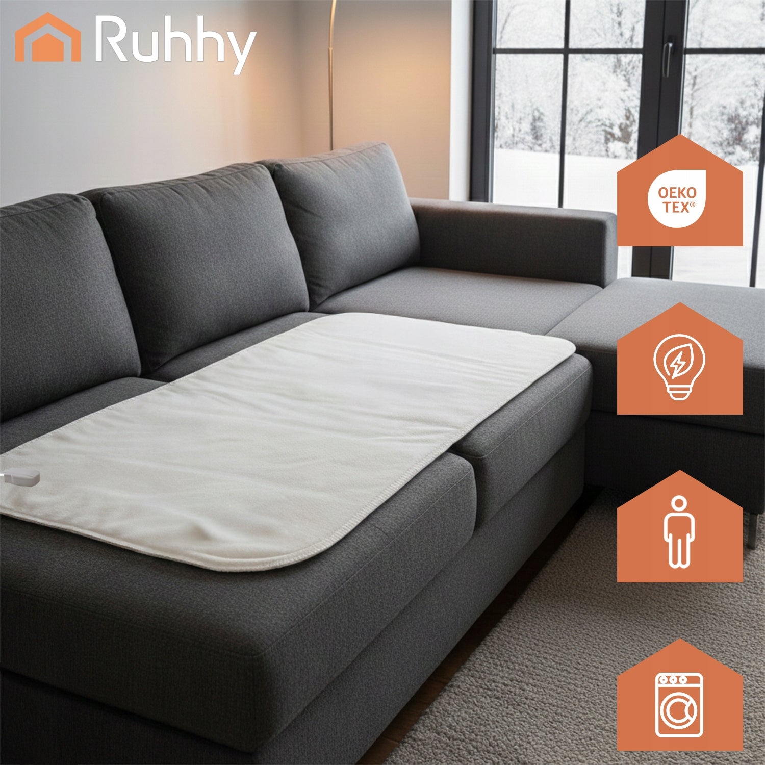 Mat- electric blanket 190 x 80cm Ruhhy heating mat 3 modes + remote control Medical device no