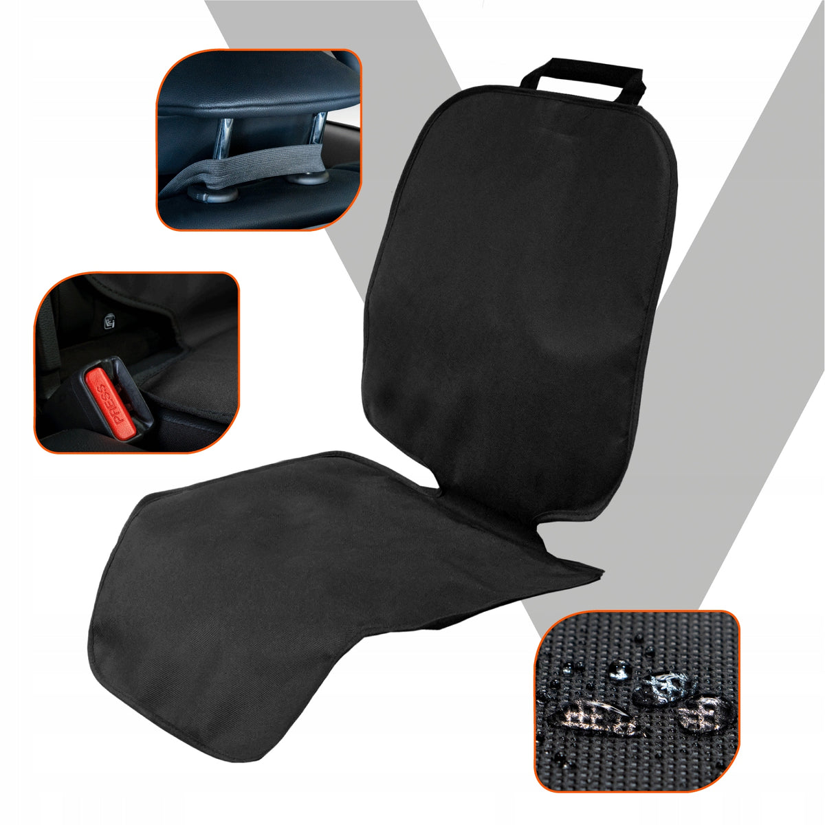 Mat for child car seat, protective cover for ISOFIX, black Kind multipurpose