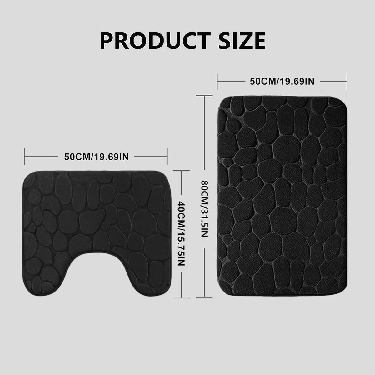 Mat set of bathroom two-piece anti-slip memory foam chlonny Brand no brand