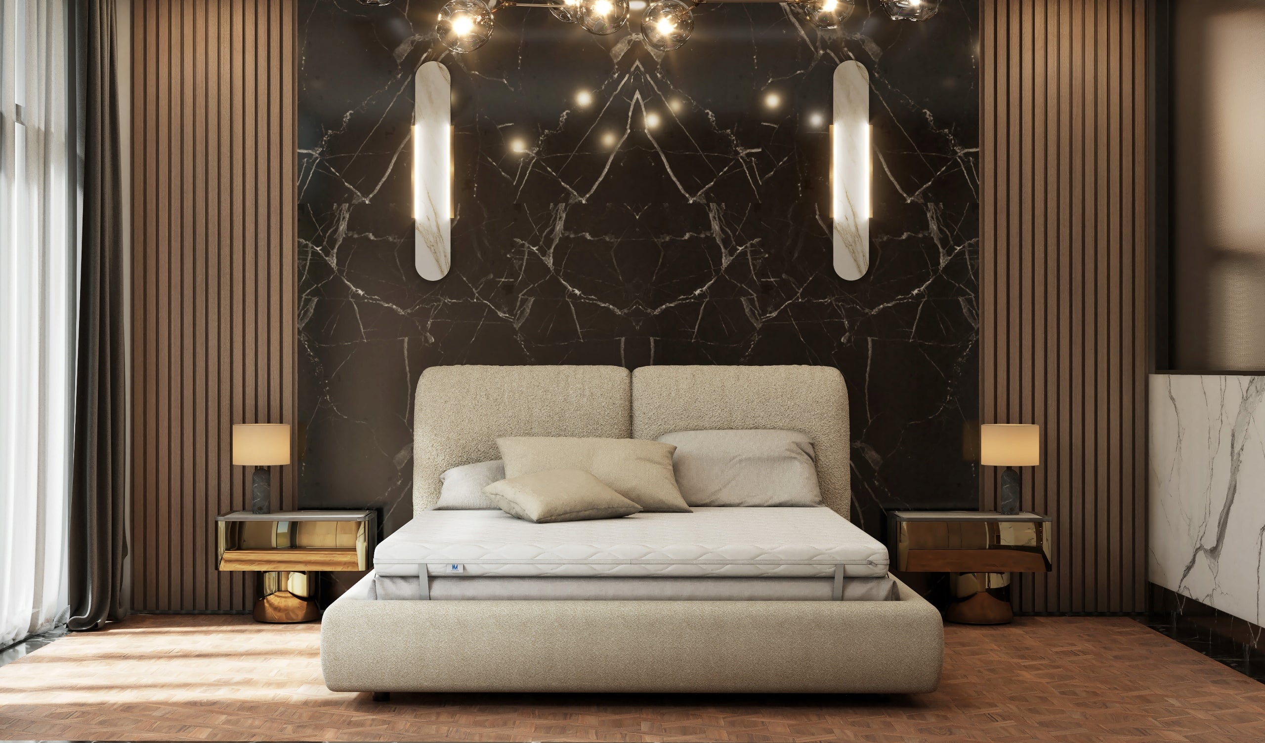 Mattress 120x200 topper Venerdi Black 7 cm topper H3 massage Brand TOMPOL