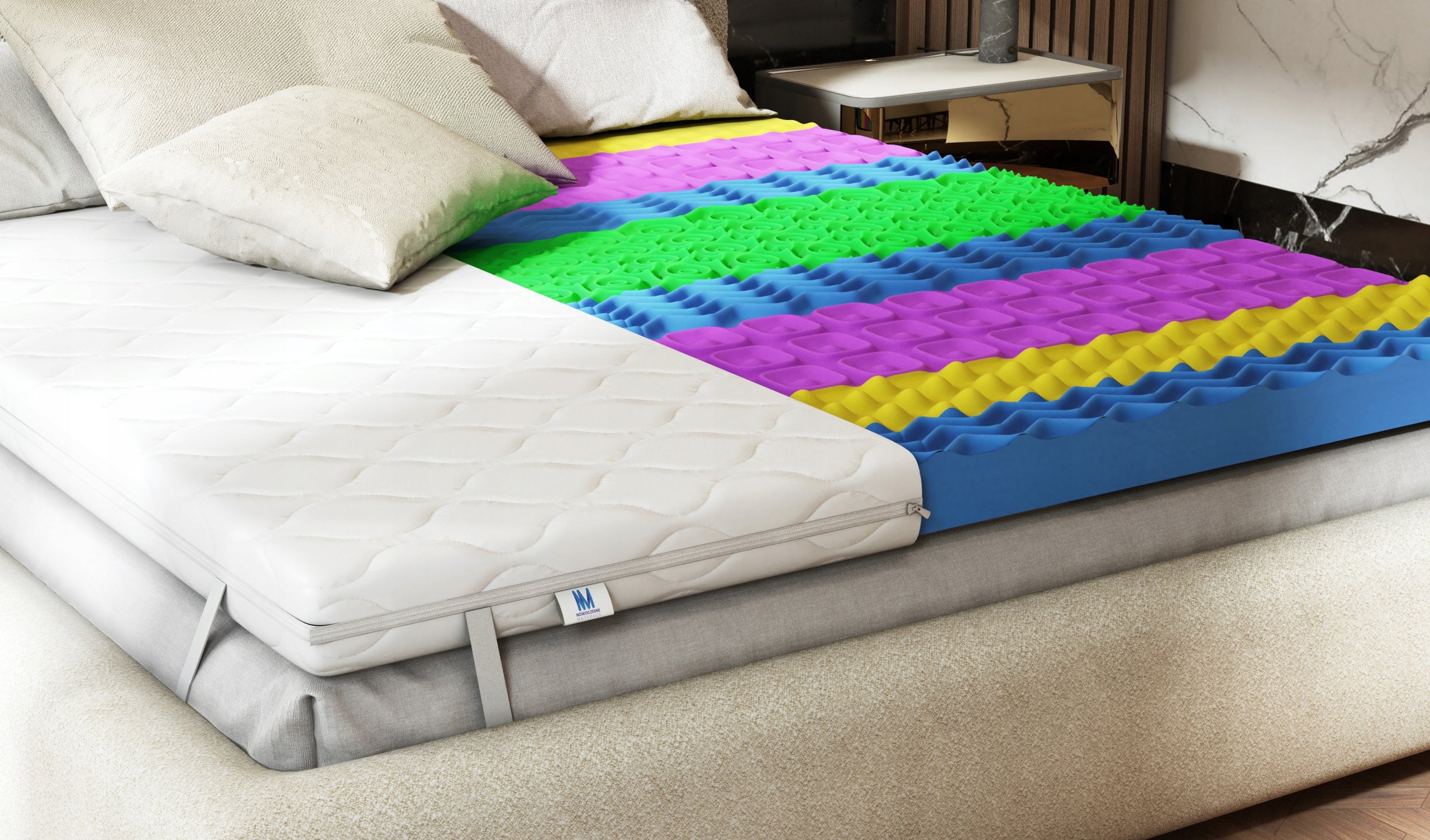 Mattress 120x200 topper Venerdi Black 7 cm topper H3 massage Mattress width 120 cm