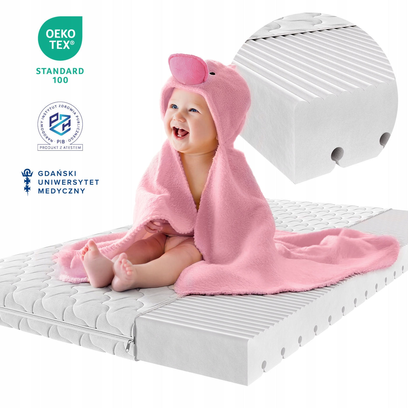Mattress 120x60 Children's FOAM PREMIUM 12cm H3 Baby Packaging status original