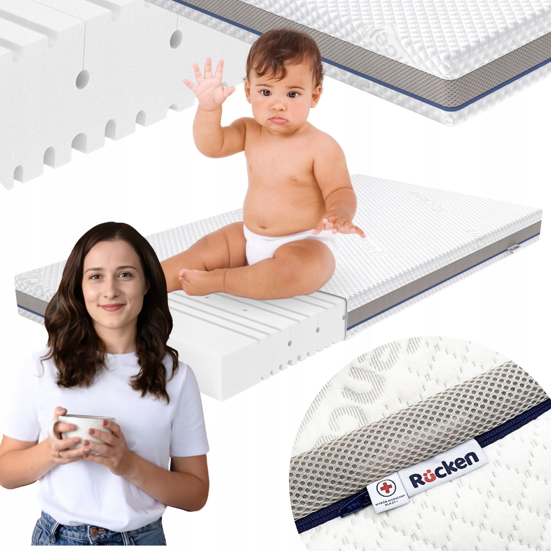 Mattress 120x60 for Cot Premium Double Sided H2 H3 60x120
