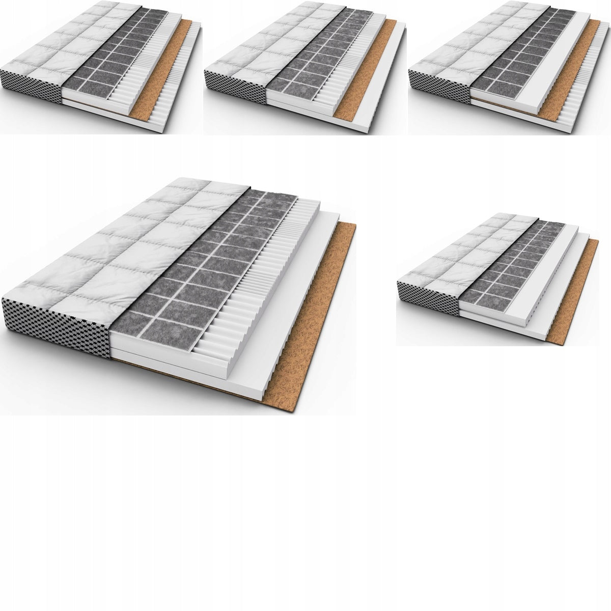 Mattress 120x60 x12cm Buckwheat Foam Coconut AERO PREMIUM LUX Zone Modular Medical device no