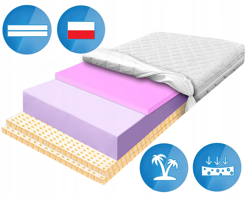 Mattress 130x200 hr 6cm latex breathable H3 H4 hard hypoallergenic Medical device no