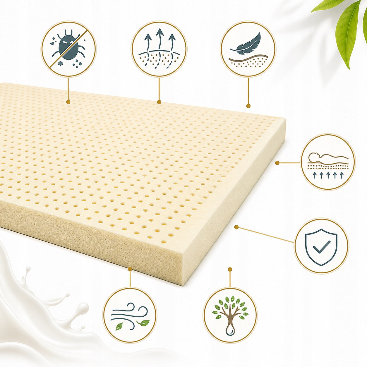 Mattress 130x200 with latex hypoallergenic Polish vibration reduction H1/H2 Medical device no
