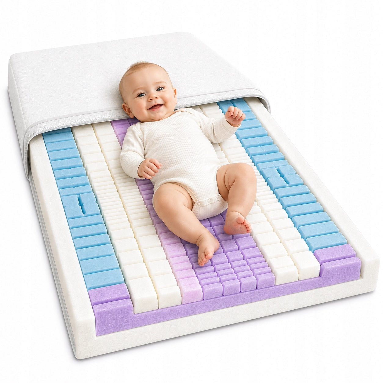 Mattress 70x140 foam children 7 zones anti-allergic comfort 15cm