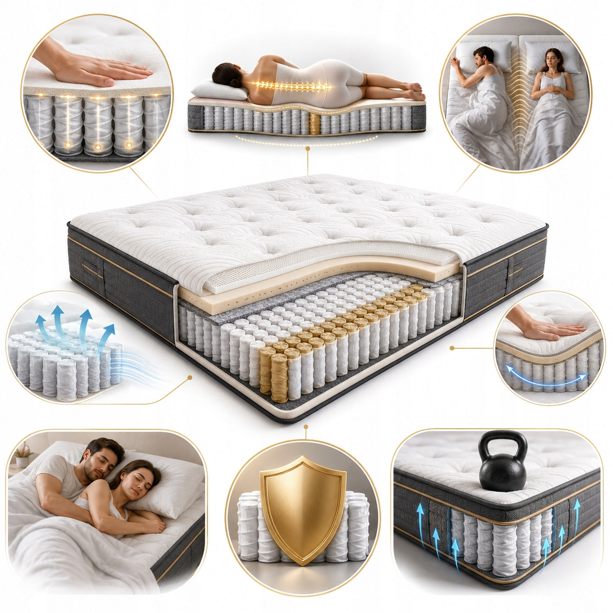Mattress 80x180 with coconut Multipocket hypoallergenic Polish with pockets 20 Manufacturer code MULTIPOCKET KOKOS 80X180X20