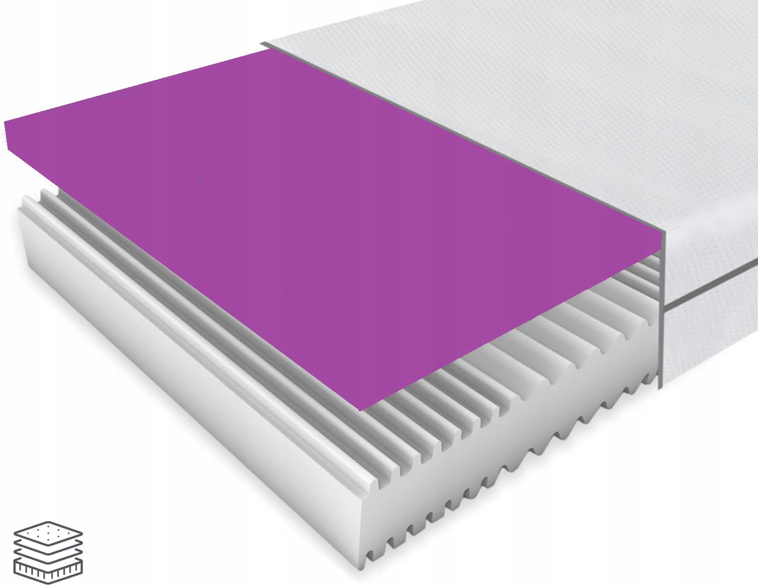 Mattress 90x200 20cm foam medium hard + topper 2in1 H2 / H3 Manufacturer code Materac 90x200x20 2w1