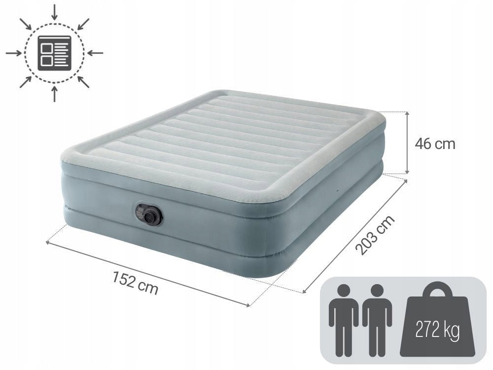 Mattress Inflatable Double Sleeping Bed with Pump 230V Intex 64824ND Packaging status original