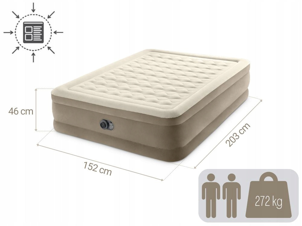 Mattress Inflatable Double Sleeping Bed with Pump 230V Intex + Pillow Packaging status original