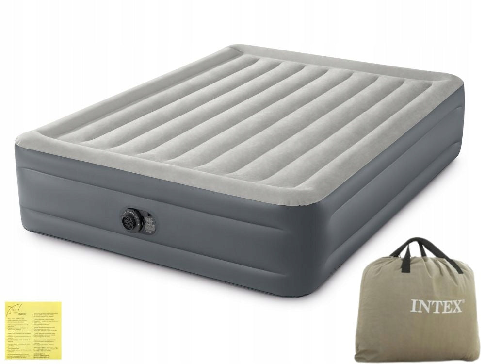 Mattress Inflatable Double Velour Bed with Pump 230V Intex for Sleeping