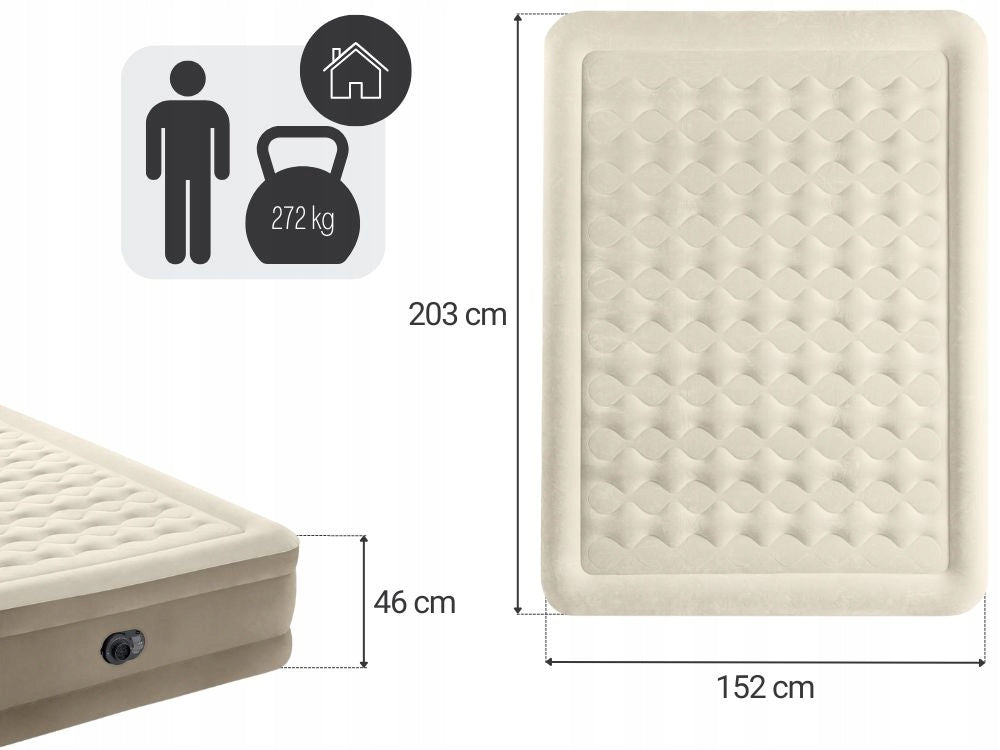 Mattress Inflatable Velour Double Bed 203x152x46 Intex 64428ND New2026 Packaging status original
