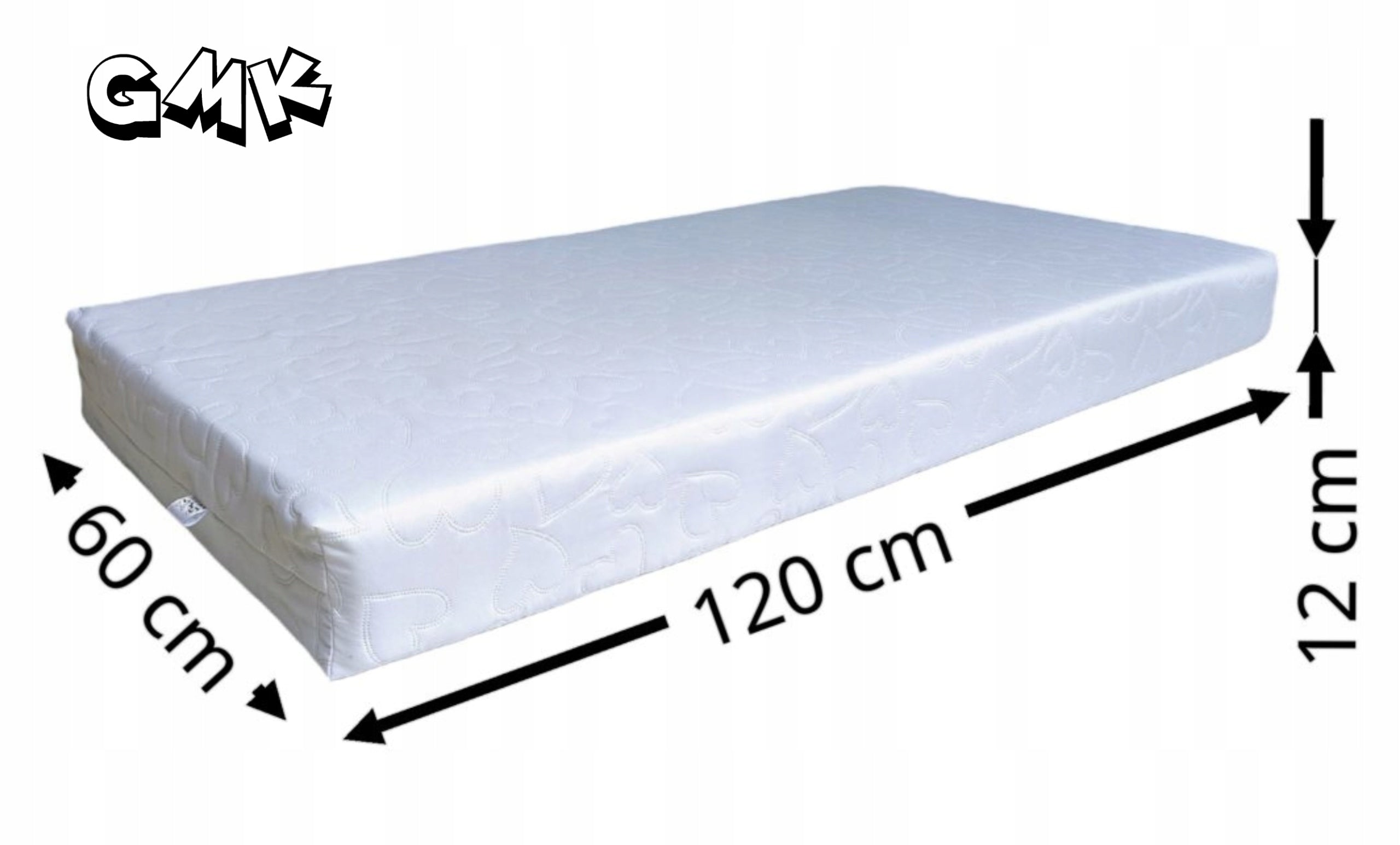 Mattress for cot 60x120x12 quilted hearts Hypoallergenic Manufacturer code 0070
