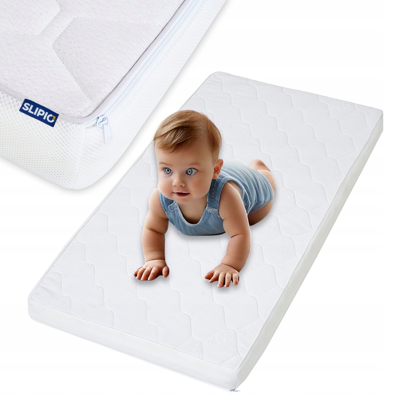 Mattress for crib 120x60x11 Silver, Ventilation SLIP-AIR, Anti-allergic