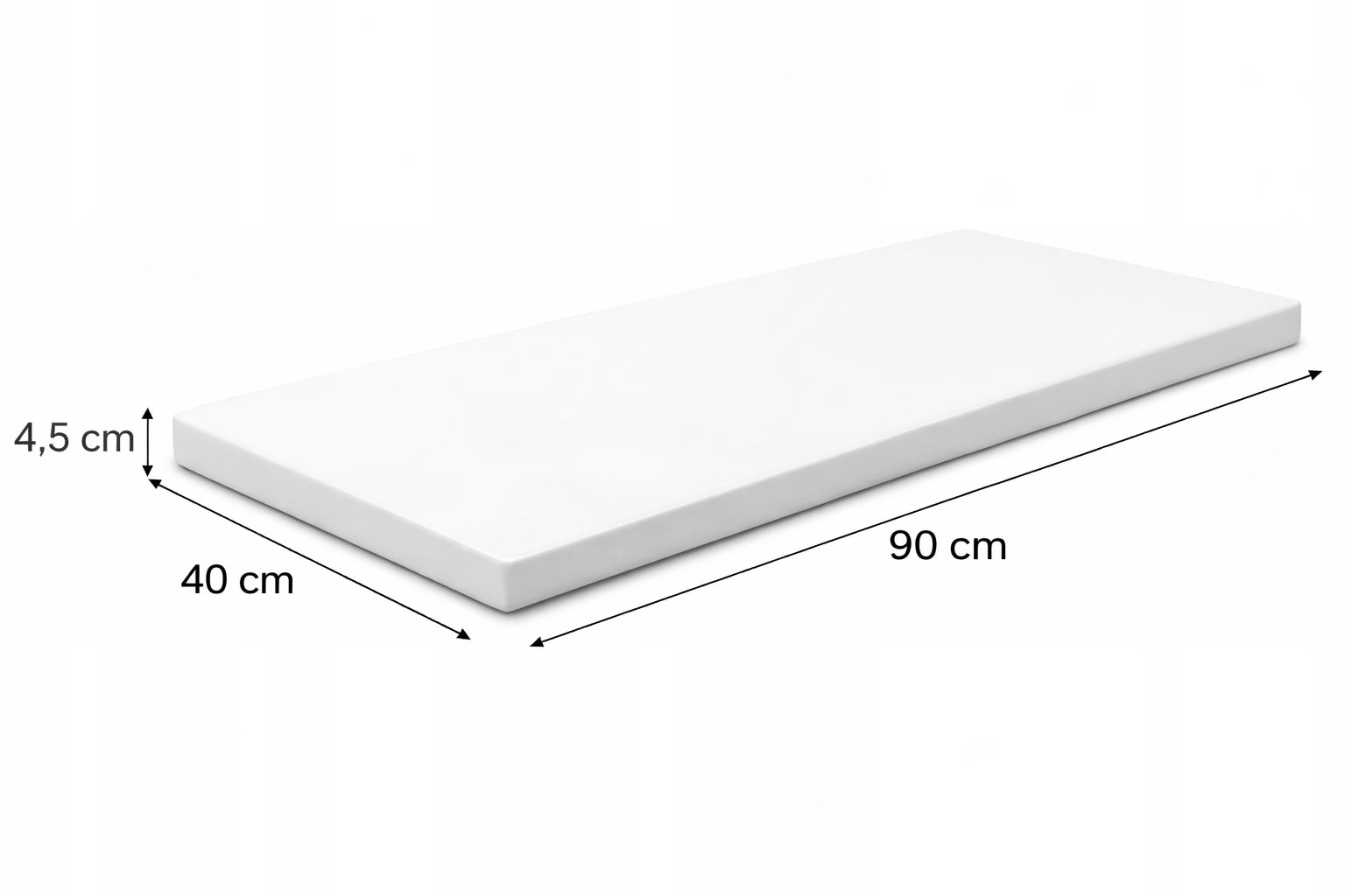 Mattress for extra bed / cradle – 90 × 40 × 4,5 cm