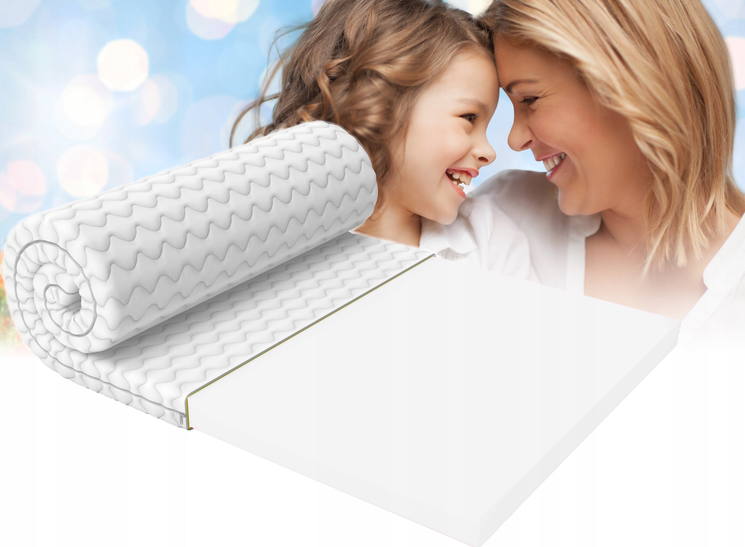 Mattress topper 120x200, PUR foam, Cover for bed and couch 5cm; Packaging status original