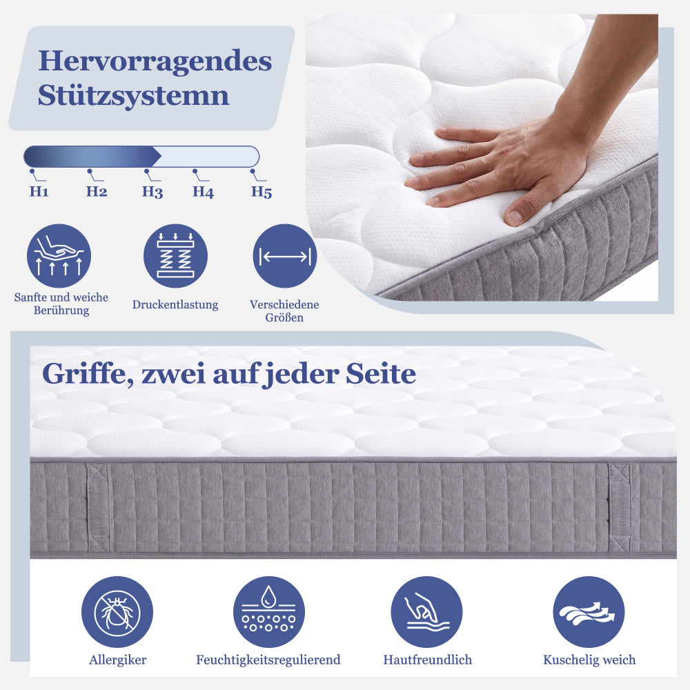 Mattress with pocket springs height 25cm H3 dimension 90x200cm Brand Arhatreya