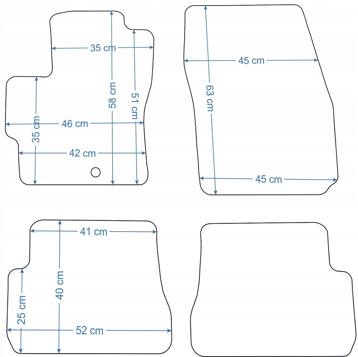 Mazda 3 2003-2009r. Black Velour Rugs - Economy Manufacturer Aldos