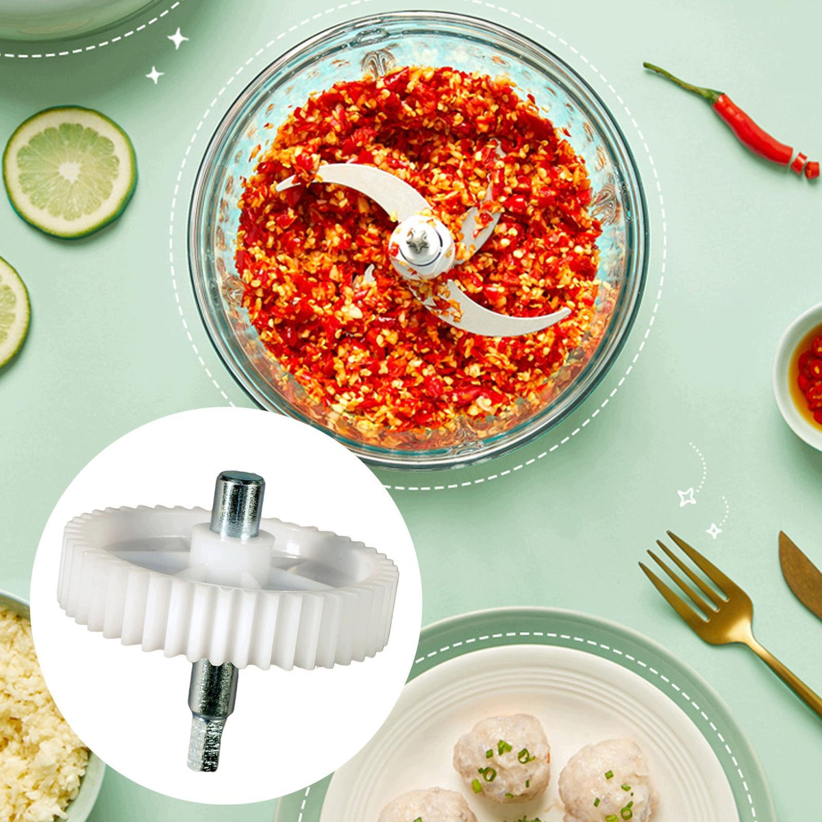 Meat Grinder Accessory Plastic Gear Pinion Replacement Part DIY Kitchen L