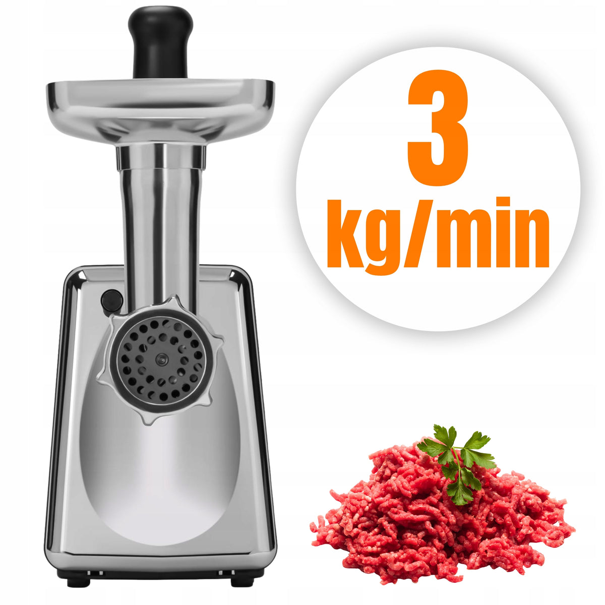 Meat Machine White Electric 2200W Efficient 3,2kg/min Set Brand Kraft&Dele