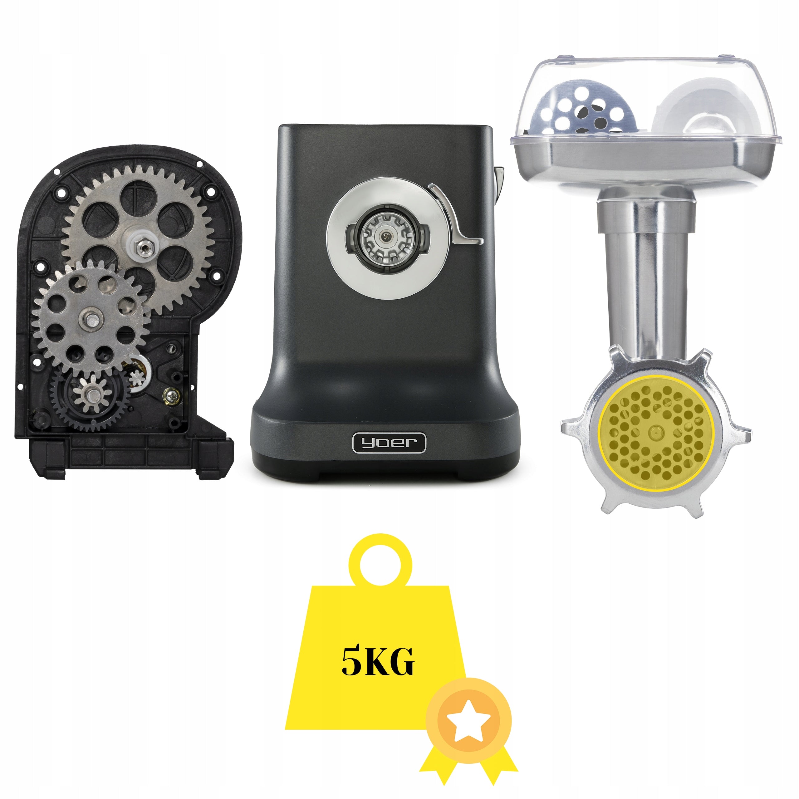 Meat grinder 6in1 Metal Yoer 2100W 3,5kg +Slicer +27 ELEMENTS Model Grindo