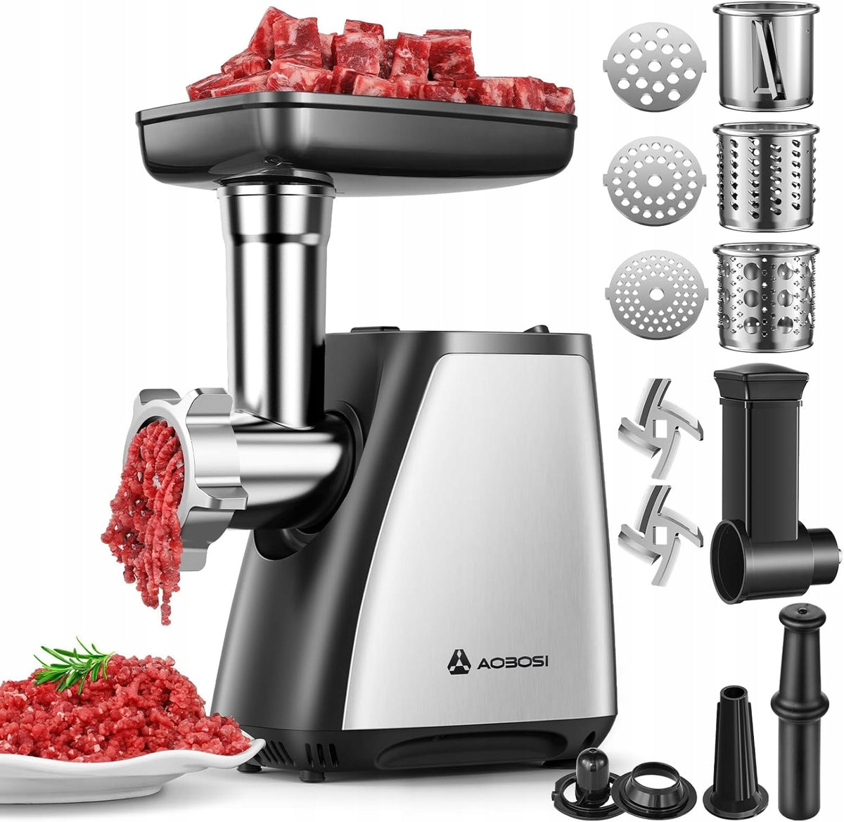 Meat grinder Aaobosi MGC04 silver/grey 2800 W