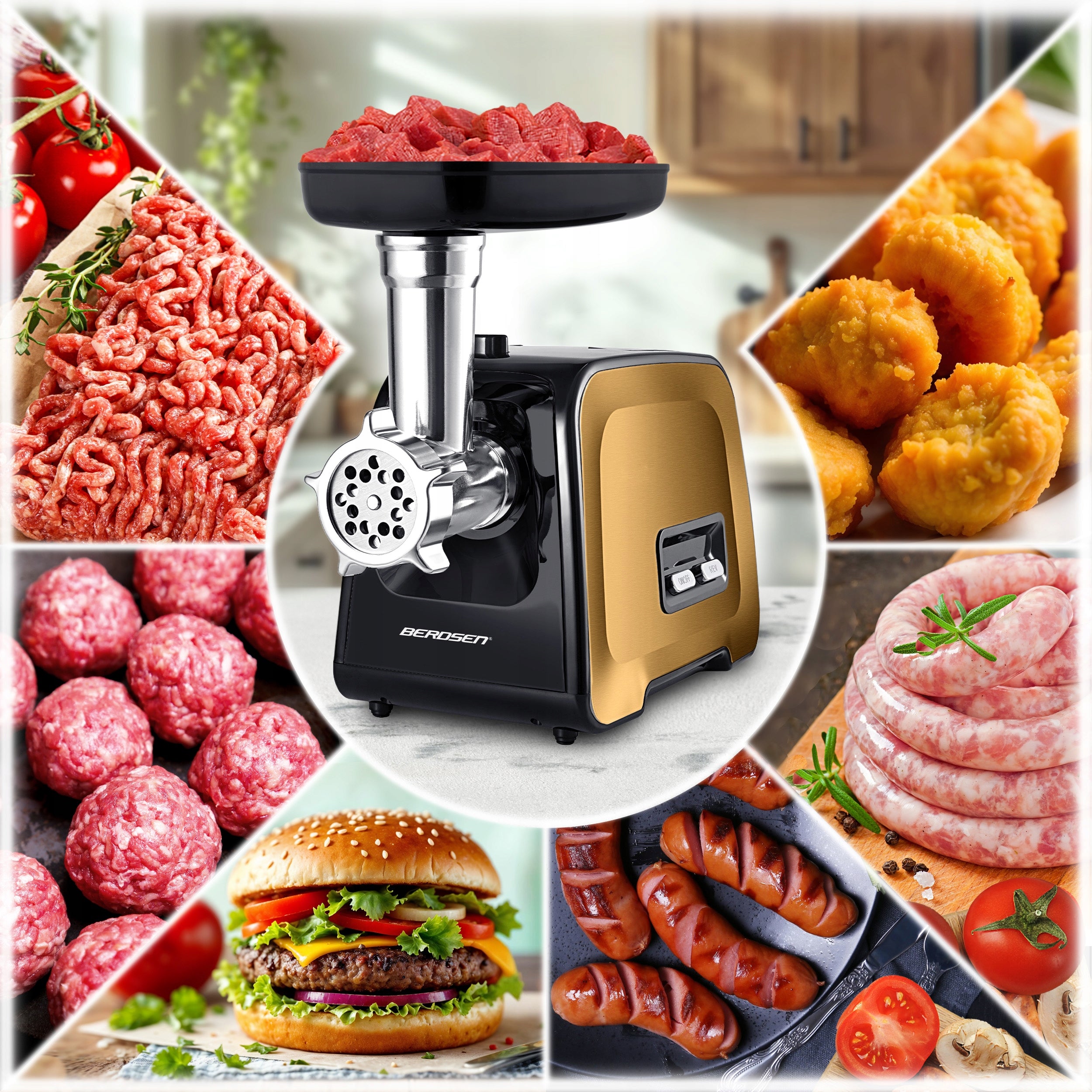 Meat grinder BERDSEN vegetable shredder Grinding efficiency 3.2 kg/min