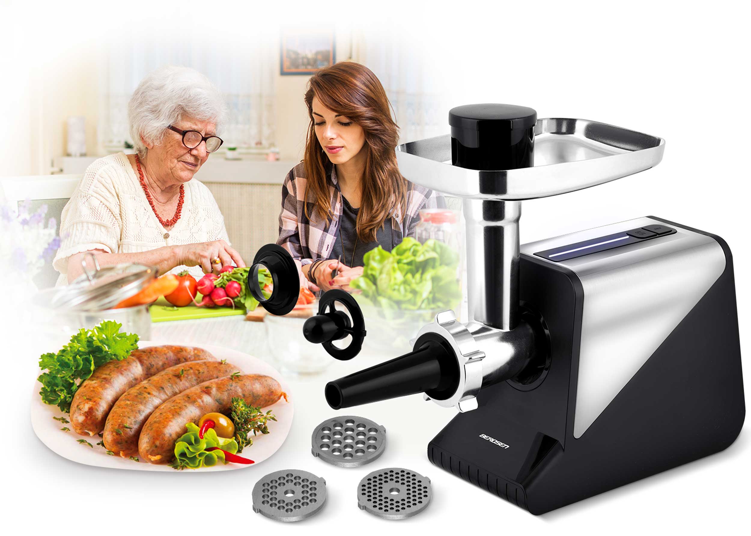 Meat grinder Berdsen vegetable shredder Power rating 800 W
