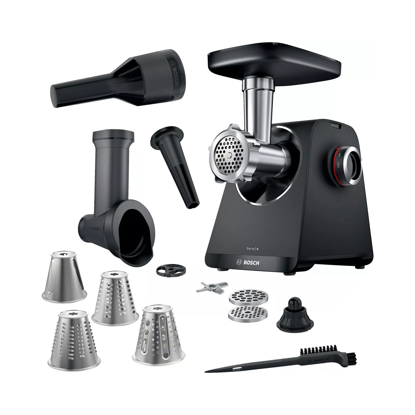 Meat grinder Bosch MFWS440B 3 strainers 4 grater stuffer