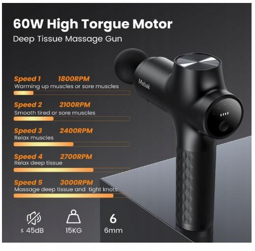 Mebak Chic – Drum Massage Gun 5 Speeds, 8 Heads Brand no brand